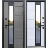 Дверь входная с терморазрывом Ferroni Luxor Termo 5 правая эмаль серый - эмалит белый 960х2050 мм