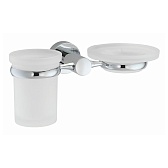 Стакан для ванной WasserKraft Donau с держателем стекло матовый/металл хром (K-9426)