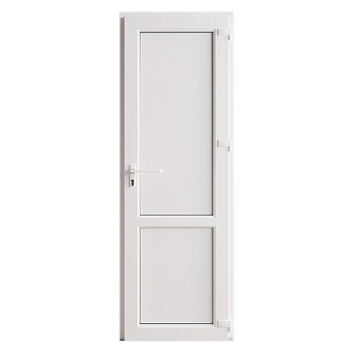 Металлопластиковая дверь VEKA 2050х600 мм алюминиевый порог белая левая глухая