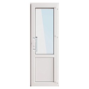 Металлопластиковая дверь VEKA 2050х900 мм алюминиевый порог белая правая стеклопакет