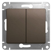Переключатель Systeme Electric Glossa двухклавишный встраиваемый шоколад (GSL000865)