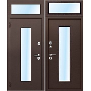 Дверь входная Ferroni Гарда левая антик медь - антик медь с фрамугой 860х2500 мм со стеклопакетом