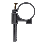 Хомут сантехнический 40-42 мм пластик с дюбелем для крепления трубы (2 шт.) Хомут сантехнический 40-42 мм пластик с дюбелем для крепления трубы (2 шт.)