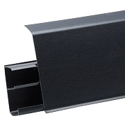 Плинтус ПВХ напольный Wimar Quadro 100 мм черный 2200 мм Г-профиль со съемной панелью