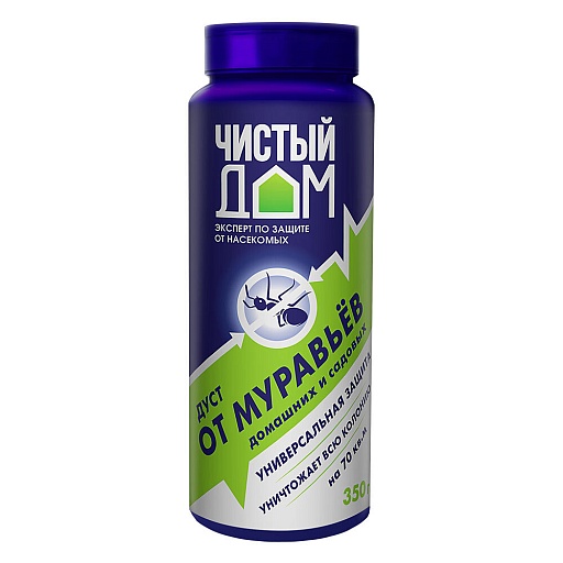 Средство для защиты от муравьев дуст Чистый дом 350 г Средство для защиты от муравьев дуст Чистый дом 350 г