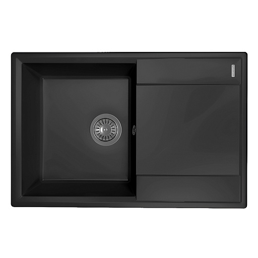 Мойка для кухни Florentina Консул 76х50х20 см врезная с крылом с сифоном кварц антрацит