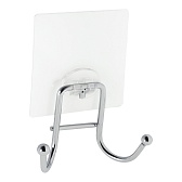 Крючок для ванной Kleber Lite двойной самоклеящийся металл хром (KLE-LT053/8474)