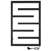 Полотенцесушитель электрический Indigo Delos 800х530 мм 120 Вт с терморегулятором черный муар