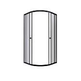 Душевой уголок Triton Альфа-Блэк черный 90х90х185 см четверть круга стекло прозрачное 4 мм (Щ0000054224)