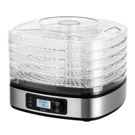 Сушилка для овощей и фруктов Kitfort КТ-1943 черно-серебристая Сушилка для овощей и фруктов Kitfort КТ-1943 черно-серебристая