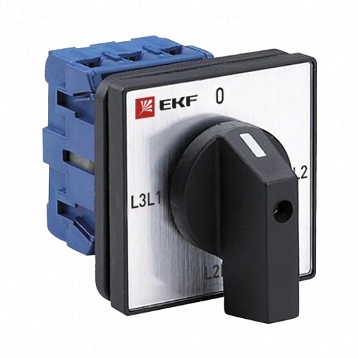 Переключатель кулачковый EKF PROxima ПК-1-73 10А для вольтметра 400 В 1НО+1НЗ IP20 4P серый (pk-1-73-10)