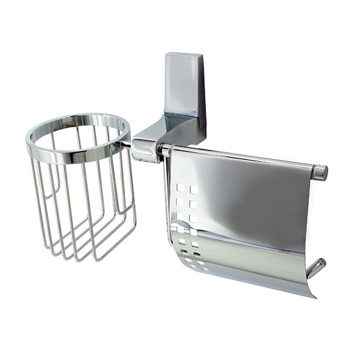 Держатель для туалетной бумаги WasserKraft Lopau с крышкой металл/пластик хром (K-6059)