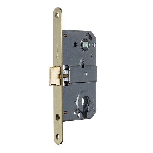 Замок врезной Palladium 385 SB для межкомнатной двери под цилиндр матовая латунь