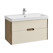 Тумба под раковину Aquaton Оливия 90 см подвесная бежевая/дуб веллингтон (1A254401OLVG0)