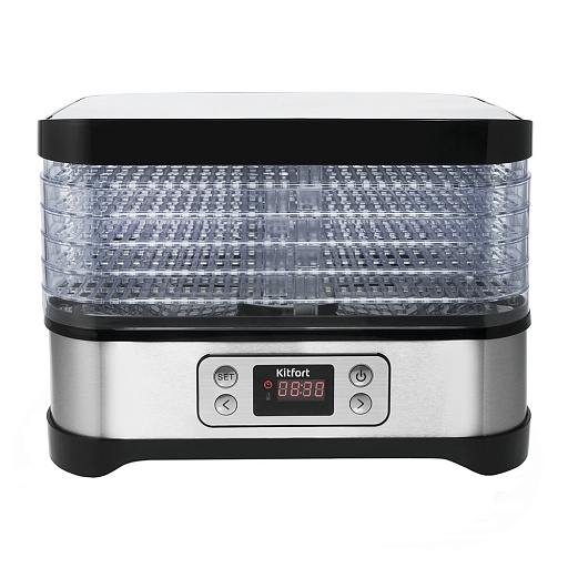Сушилка для овощей и фруктов Kitfort КТ-1903 черно-серебристая