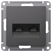 Розетка компьютерная Systeme Electric AtlasDesign встраиваемая базальт 2хRJ45 (ATN001485) Розетка компьютерная Systeme Electric AtlasDesign встраиваемая базальт 2хRJ45 (ATN001485)
