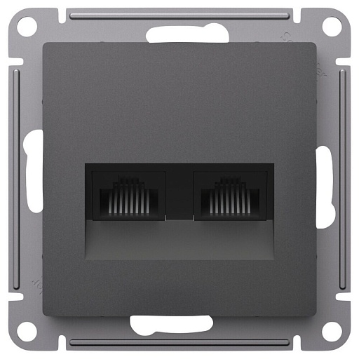 Розетка компьютерная Systeme Electric AtlasDesign встраиваемая базальт 2хRJ45 (ATN001485) Розетка компьютерная Systeme Electric AtlasDesign встраиваемая базальт 2хRJ45 (ATN001485)