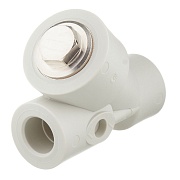 Фильтр полипропиленовый FV-Plast косой 20 мм В/В сетчатый серый (308021)