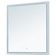 Зеркало с подсветкой 80х80 см в раме белой матовой Lavelly Cube