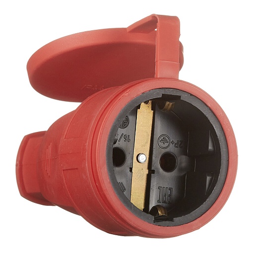 Розетка штепсельная Svet одинарная с заземлением IP44 красная Розетка штепсельная Svet одинарная с заземлением IP44 красная