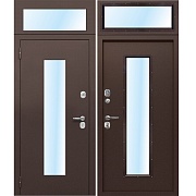 Дверь входная Ferroni Гарда левая антик медь - антик медь с фрамугой 960х2500 мм со стеклопакетом