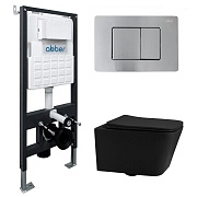 Комплект инсталляции Abber с унитазом Rechteck с кнопкой хром и сиденьем микролифт (AC1201MB-AC0105-AC0120MCH) Комплект инсталляции Abber с унитазом Rechteck с кнопкой хром и сиденьем микролифт (AC1201MB-AC0105-AC0120MCH)
