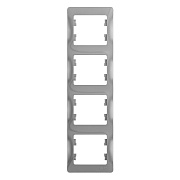 Рамка Systeme Electric Glossa четырехместная алюминий (GSL000308)
