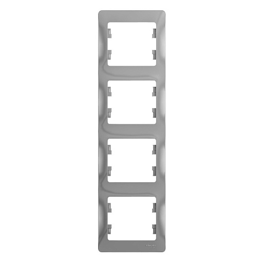 Рамка Systeme Electric Glossa четырехместная алюминий (GSL000308)