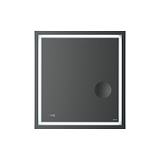 Зеркало с подсветкой прямоугольное 65х70 см с часами с увеличительным зеркалом AM.PM Gem (M91AMOX0653WG)