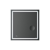 Зеркало с подсветкой прямоугольное 65х70 см с часами с увеличительным зеркалом AM.PM Gem (M91AMOX0653WG)