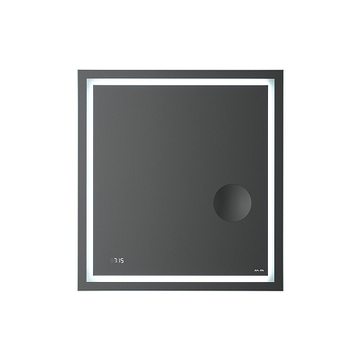 Зеркало с подсветкой прямоугольное 65х70 см с часами с увеличительным зеркалом AM.PM Gem (M91AMOX0653WG)