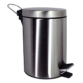 Ведро для мусора WasserKraft K-633N с крышкой 3 л металл никель с педалью Ведро для мусора WasserKraft K-633N с крышкой 3 л металл никель с педалью