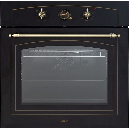 Духовой шкаф газовый встраиваемый Lauf DE-605BL 600 мм черный