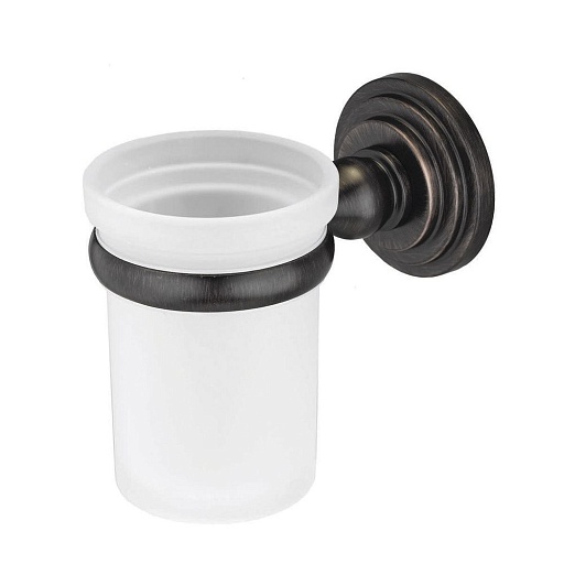 Стакан для ванной WasserKraft Isar с держателем стекло матовый/металл темная бронза (K-7328) Стакан для ванной WasserKraft Isar с держателем стекло матовый/металл темная бронза (K-7328)