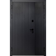 Дверь входная с терморазрывом Ferroni Luxor Вертикаль левая сатин черный - эмалит белый 1260х2050 мм