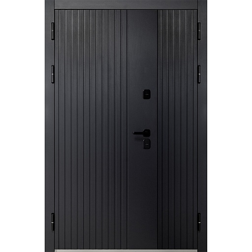 Дверь входная с терморазрывом Ferroni Luxor Вертикаль левая сатин черный - эмалит белый 1260х2050 мм