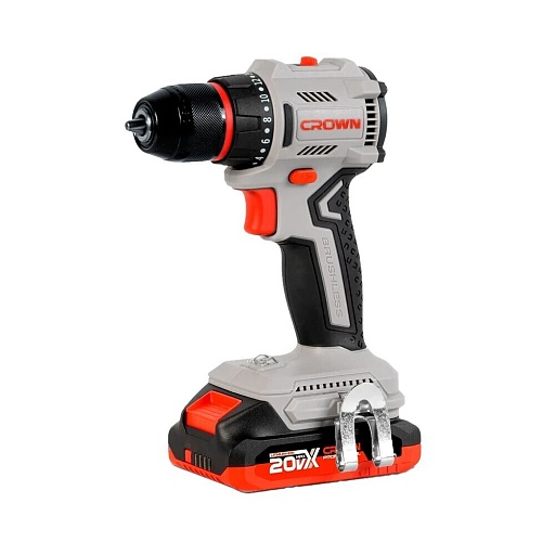 Дрель-шуруповерт аккумуляторная Crown CT21131HMX-2 BMC 20 В 2 Ач Li-Ion 1 АКБ и ЗУ