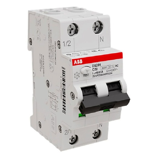 Автомат дифференциальный ABB DS201 20А 1P+N тип AC 30 мА 6 кА (2CSR255080R1204) Автомат дифференциальный ABB DS201 20А 1P+N тип AC 30 мА 6 кА (2CSR255080R1204)