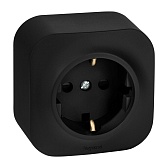 Розетка Legrand Quteo накладная черная со шторками (782476) Розетка Legrand Quteo накладная черная со шторками (782476)