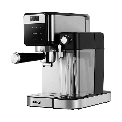 Кофеварка рожковая Kitfort 2 в 1 КТ-7617 черная Кофеварка рожковая Kitfort 2 в 1 КТ-7617 черная
