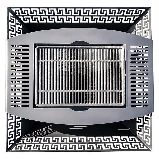 Решетка-гриль для чаши Листья 620х620 мм с чугунной вставкой Решетка-гриль для чаши Листья 620х620 мм с чугунной вставкой