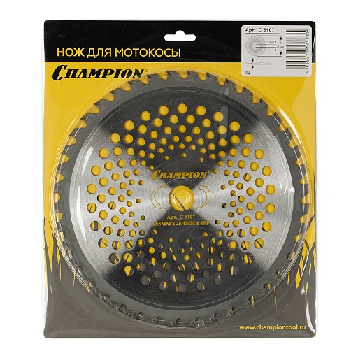 Нож для триммера Champion 255х25,4 мм 40 зубьев (c5107)