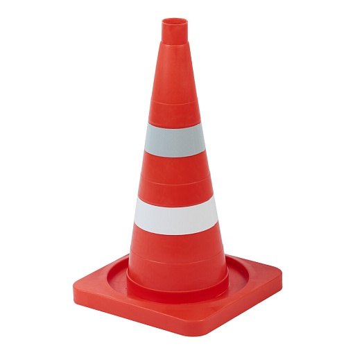 Конус дорожный Протэкт 500 мм упругий со светоотражающей лентой и краской