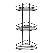 Полка для ванной Металаксон Drop угловая трехъярусная 200х200х630 мм металл черная (4893-3/ЧМПУО-3)