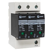 Ограничитель напряжения модульный EKF PROxima 400 В 20 кА 3P (opv-c3)