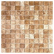 Мозаика Mir Mosaic Natural i-Tilе светло-коричневая из натурального камня 298х298х4 мм глянцевая
