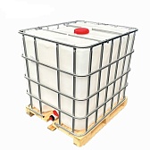 Бак для жидкости Attika 1000 л пластиковый с крышкой на деревянной паллете белый