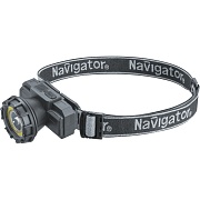 Фонарь налобный Navigator NPT-H42-ACCU светодиодный 1 LED 1 Вт аккумуляторный Li-Ion 800 мАч пластик 5 режимов (95557)