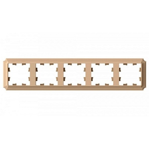 Рамка Systeme Electric AtlasDesign Antique пятиместная песочная (ATN101205)