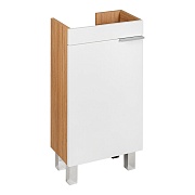Тумба под раковину АСБ-Мебель Альба 40 см напольная белая/дуб янтарный (11676)